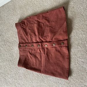 Burnt Orange Button Up Skirt